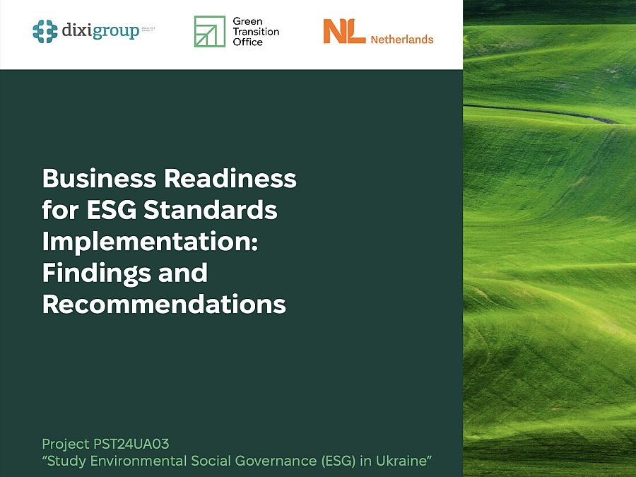 Business Readiness for ESG Standards Implementation: Findings and Recommendations